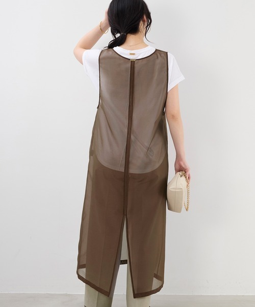 MICA&DEAL（マイカ＆ディール）の「シアーレイヤードワンピース（ワンピース・レディース・オフホワイト/ブラック/ブラウン・FREE）」の11枚目の写真