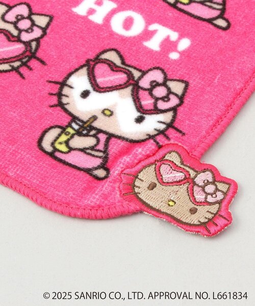 日焼けハローキティ 刺繍ハンドタオル PK（その他雑貨）｜212