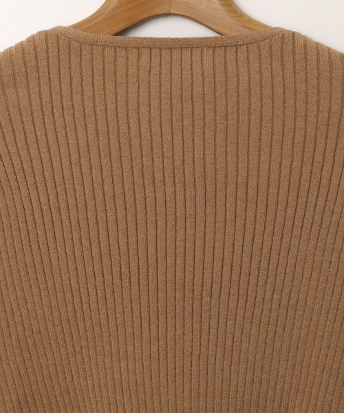 Freesia by andme(フリージアバイアンドミー)の「リボンカーディガンレイヤード風リブニットトップス(ニット/セーター・レディース・ベージュ/ブラック/オフホワイト/グレー・M)」の22枚目の写真