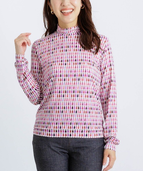 新品タグ付き未使用 ピッコーネ ハイネックプルオーバー　ピンク カラフルピコハイネックプルオーバー（Tシャツ/カットソー