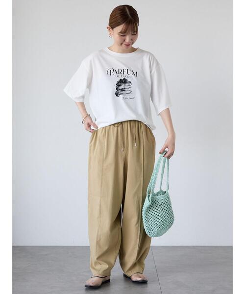 Lugnoncure(ルノンキュール)の「パンケーキモチーフTシャツ(Tシャツ/カットソー・レディース・ブラック/チャコールグレー/オフホワイト・F)」の4枚目の写真