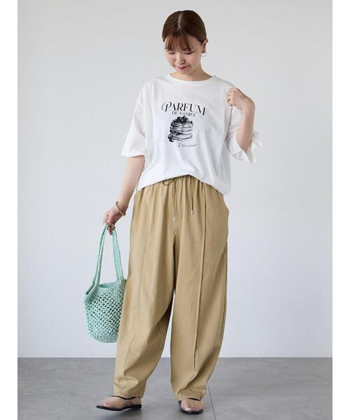 Lugnoncure(ルノンキュール)の「パンケーキモチーフTシャツ(Tシャツ/カットソー・レディース・ブラック/チャコールグレー/オフホワイト・F)」の5枚目の写真