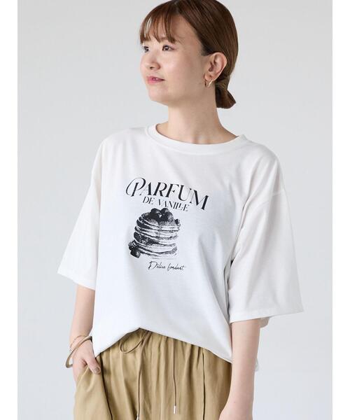 Lugnoncure(ルノンキュール)の「パンケーキモチーフTシャツ(Tシャツ/カットソー・レディース・ブラック/チャコールグレー/オフホワイト・F)」の6枚目の写真