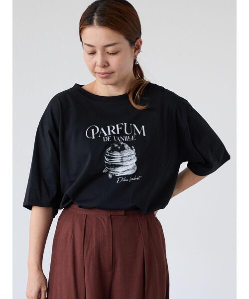 Lugnoncure(ルノンキュール)の「パンケーキモチーフTシャツ(Tシャツ/カットソー・レディース・ブラック/チャコールグレー/オフホワイト・F)」の9枚目の写真