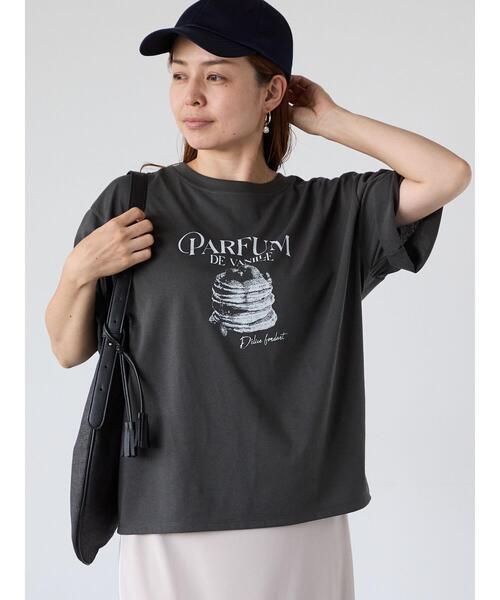 Lugnoncure(ルノンキュール)の「パンケーキモチーフTシャツ(Tシャツ/カットソー・レディース・ブラック/チャコールグレー/オフホワイト・F)」の12枚目の写真