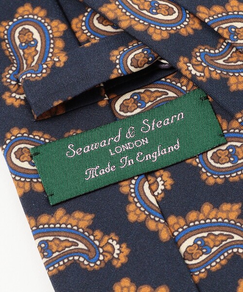 BEAMS F（ビームスエフ）の「Seaward & Stearn / シルク ペイズリー柄 プリント ネクタイ（ネクタイ・メンズ・パープル/ネイビー・ONE SIZE）」の4枚目の写真