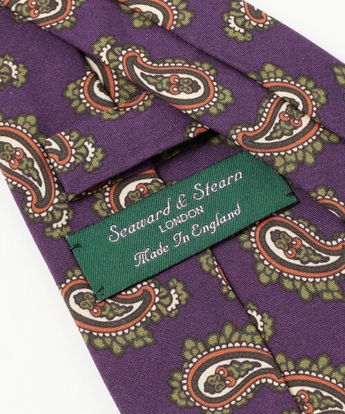 BEAMS F（ビームスエフ）の「Seaward & Stearn / シルク ペイズリー柄 プリント ネクタイ（ネクタイ・メンズ・パープル/ネイビー・ONE SIZE）」の7枚目の写真