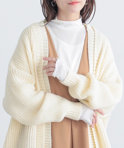 n'OrLABEL（ノアールレーベル）の「『シアー指穴スタンドネックカットソー』（Tシャツ/カットソー・レディース・ラベンダー/ブラック系その他/オフホワイト/ボルドー/ブルーグリーン・2/1）」の2枚目の写真