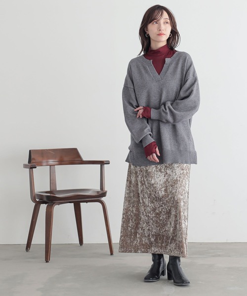 n'OrLABEL（ノアールレーベル）の「『シアー指穴スタンドネックカットソー』（Tシャツ/カットソー・レディース・ラベンダー/ブラック系その他/オフホワイト/ボルドー/ブルーグリーン・2/1）」の20枚目の写真