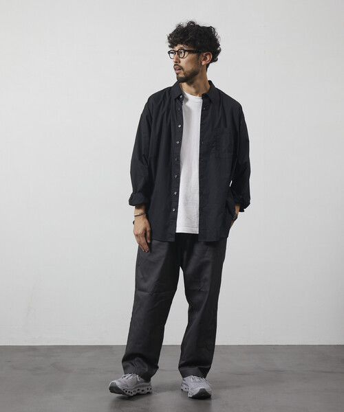 Firsthand（ファーストハンド）の「Firsthand/ファーストハンド リラックスフィット ブロードシャツ / レギュラーカラー / 長袖（シャツ/ブラウス・メンズ・ブラック/ホワイト/ブルー/ストライプ・M/L）」の6枚目の写真