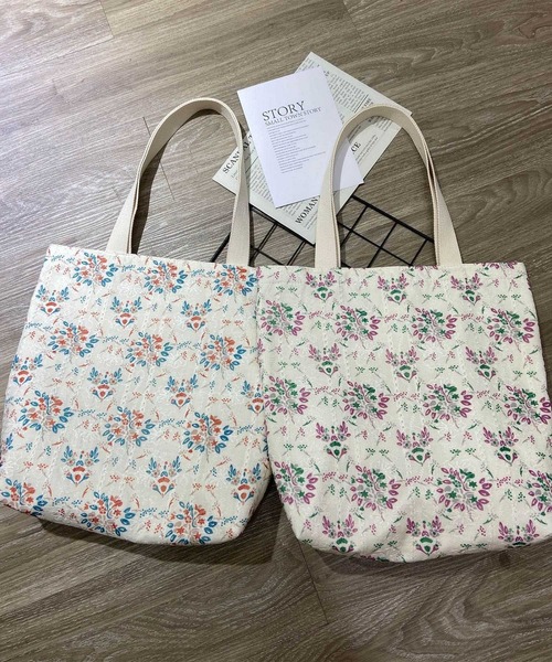 aimoha(アイモハ)の「フラワー刺繍キャンバストートバッグ(トートバッグ・レディース・ブルー/ローズ/オレンジ/パープル・FREE)」の9枚目の写真