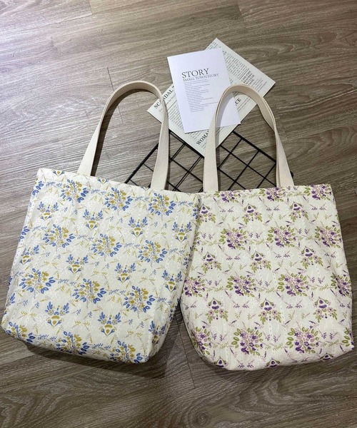aimoha(アイモハ)の「フラワー刺繍キャンバストートバッグ(トートバッグ・レディース・ブルー/ローズ/オレンジ/パープル・FREE)」の10枚目の写真