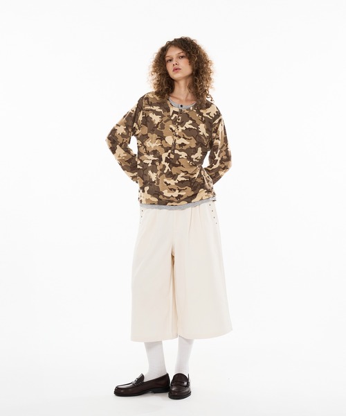 WISH FOR EVER(ウィッシュフォーエバー)の「CAMO DESIGN DOCKING HENRY NECK LONG SLEEVE PULLOVER / カモデザインドッキングヘンリーネックロングスリーブプルオーバー(Tシャツ/カットソー・メンズ・グリーン/ブラウン/ブルー・MEDIUM/SMALL/LARGE)」の9枚目の写真