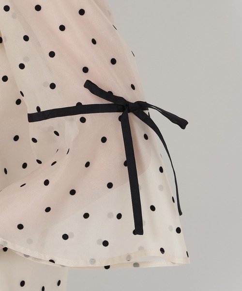 ドットフロッキーブラウス（シャツ/ブラウス）｜Rose Tiara