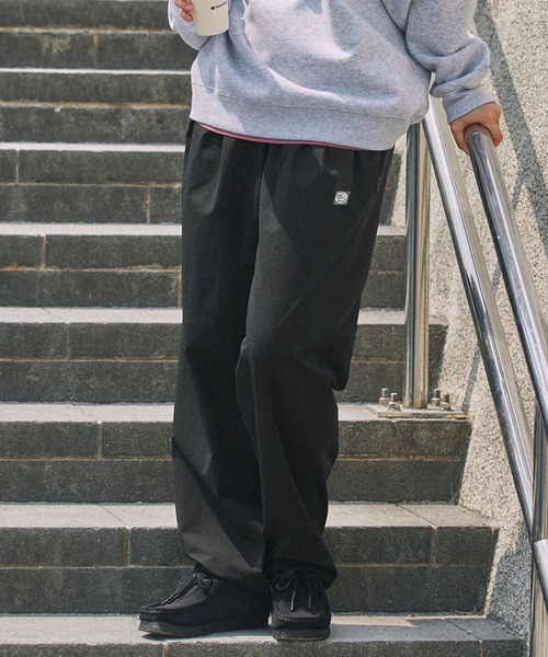 織帶腰帶錐形休閒褶飾攀岩長褲