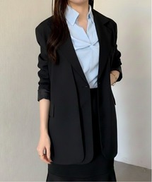 Maison Calme（メゾンカルム）の「フラップポケットシングルフェイクレイヤードテーラードジャケット（テーラードジャケット）」