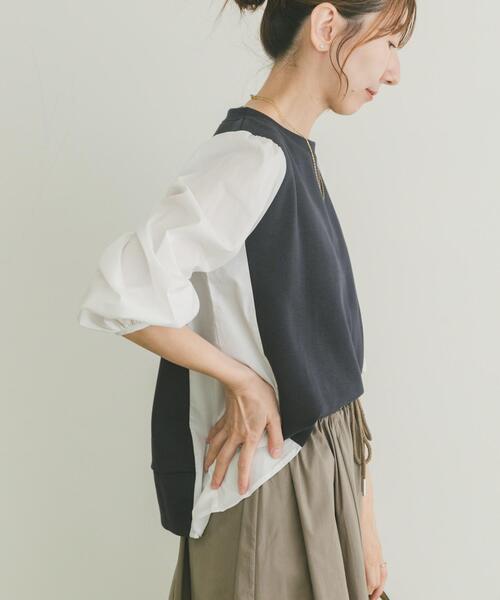 ITEMS URBANRESEARCH（アイテムズ アーバンリサーチ）の「フハクキリカエプルオーバー（Tシャツ/カットソー・レディース・ベージュ/ブラック/ネイビー・FREE）」の11枚目の写真