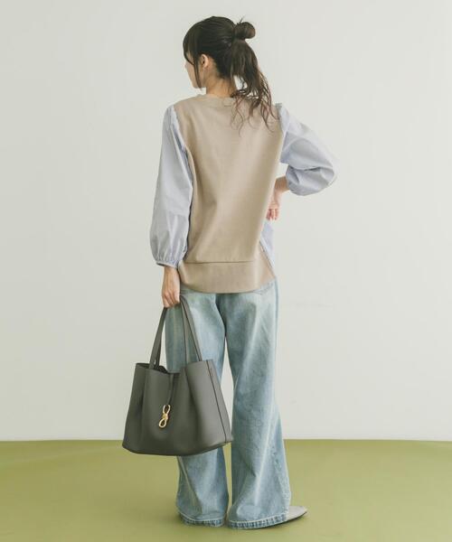 ITEMS URBANRESEARCH（アイテムズ アーバンリサーチ）の「フハクキリカエプルオーバー（Tシャツ/カットソー・レディース・ベージュ/ブラック/ネイビー・FREE）」の19枚目の写真