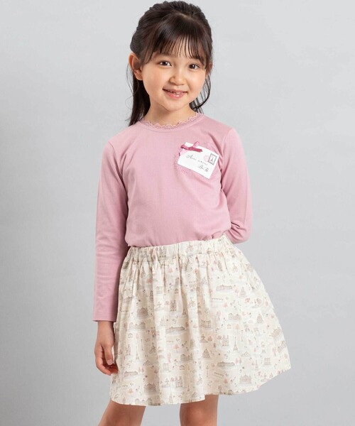 BeBe（ベベ）の「レターモチーフ天竺長袖Tシャツ（Tシャツ/カットソー・キッズ・グレー/ピンク・130cm/110cm/140cm/150cm/120cm）」の9枚目の写真