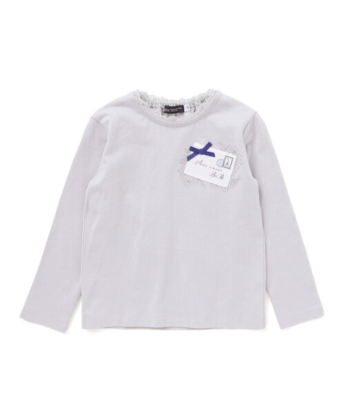 BeBe（ベベ）の「レターモチーフ天竺長袖Tシャツ（Tシャツ/カットソー・キッズ・グレー/ピンク・130cm/110cm/140cm/150cm/120cm）」の7枚目の写真