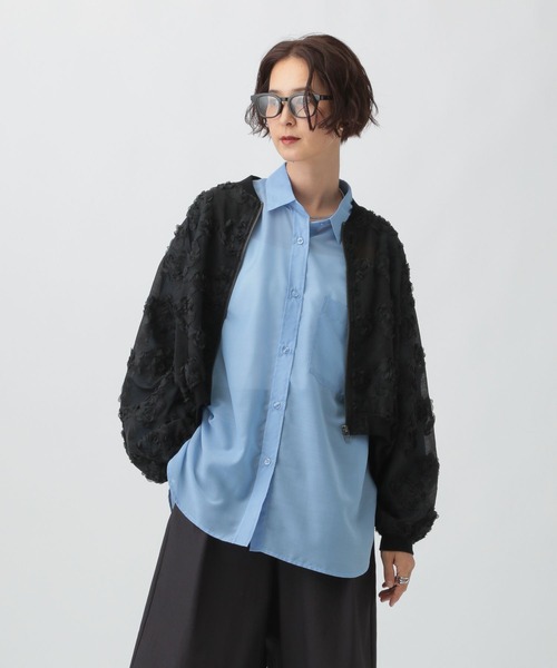 LEPSIM（レプシィム）の「レーシーブルゾン　587084（ブルゾン・レディース・ブラック/ブラウン・FREE）」の4枚目の写真