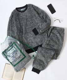 DISCUS（ディスカス）の「DISCUS/ディスカス セットアップ ボアフリース スウェットトレーナー＆ロングパンツ＆収納バッグ 3点セット/ルームウェア/ワンマイルウェア/パジャマ/レディース メンズ（ルームウェア/パジャマ）」