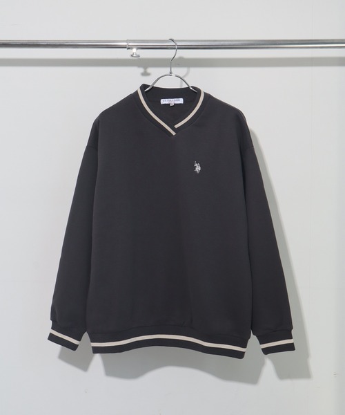 U.S. POLO ASSN.（ユーエスポロアッスン）の「【U.S. POLO ASSN./ユーエスポロアッスン】ロゴ刺繍 Vネック リブライン プルオーバー スウェット トレーナー（スウェット・レディース・アイボリー/スミクロ/ネイビー・L/LL/M）」の19枚目の写真