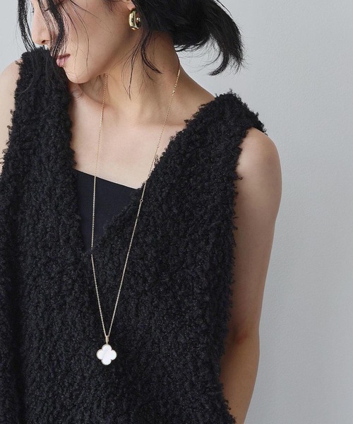 ELFRANK（エルフランク）の「シープボア Vネック ジャンパースカート ワンピース（ジャンパースカート・レディース・アイボリー/ブラック・FREE）」の15枚目の写真