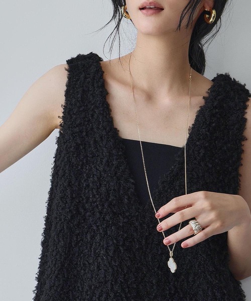 セール】【2025AW】シープボア Vネック ジャンパースカート ワンピース