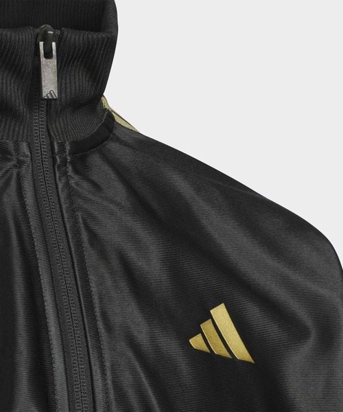 adidas（アディダス）の「STADIUM GOLD ルーズフィット トリコット ウォームアップ ジャケット キッズ / ジャージ / アディダス adidas（ジャージ・キッズ・ブラック×ゴールド/ブラック×ブラック/ホワイト・120/130/140/150/160）」の9枚目の写真