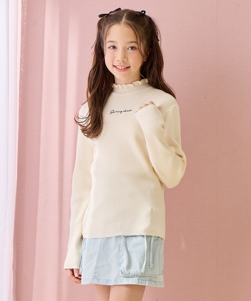 Amourire girl（アムリールガール）の「プチハイネックニット（ニット/セーター・キッズ・オフホワイト/サックスブルー/ブラック・160cm/150cm/140cm/130cm）」の8枚目の写真