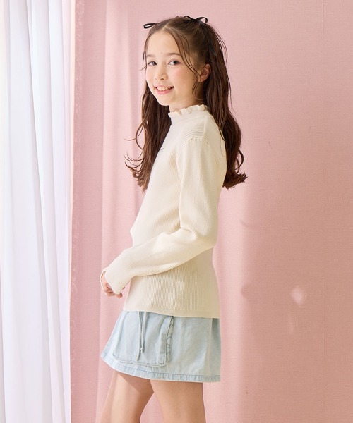 Amourire girl（アムリールガール）の「プチハイネックニット（ニット/セーター・キッズ・オフホワイト/サックスブルー/ブラック・160cm/150cm/140cm/130cm）」の11枚目の写真