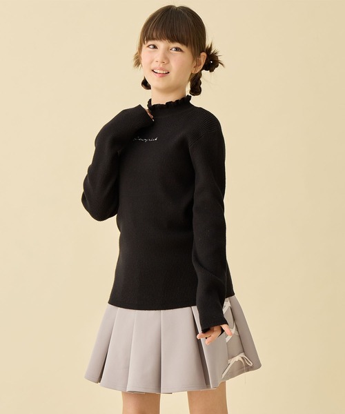 Amourire girl（アムリールガール）の「プチハイネックニット（ニット/セーター・キッズ・オフホワイト/サックスブルー/ブラック・160cm/150cm/140cm/130cm）」の16枚目の写真