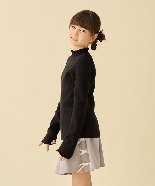 Amourire girl（アムリールガール）の「プチハイネックニット（ニット/セーター・キッズ・オフホワイト/サックスブルー/ブラック・160cm/150cm/140cm/130cm）」の21枚目の写真