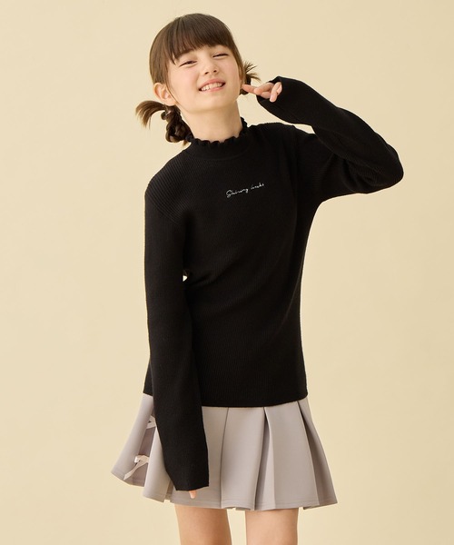 Amourire girl（アムリールガール）の「プチハイネックニット（ニット/セーター・キッズ・オフホワイト/サックスブルー/ブラック・160cm/150cm/140cm/130cm）」の14枚目の写真