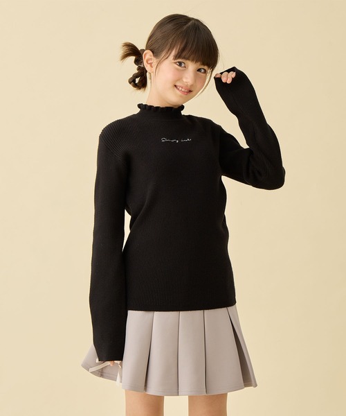 Amourire girl（アムリールガール）の「プチハイネックニット（ニット/セーター・キッズ・オフホワイト/サックスブルー/ブラック・160cm/150cm/140cm/130cm）」の12枚目の写真