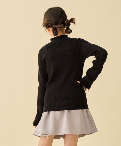 Amourire girl（アムリールガール）の「プチハイネックニット（ニット/セーター・キッズ・オフホワイト/サックスブルー/ブラック・160cm/150cm/140cm/130cm）」の19枚目の写真
