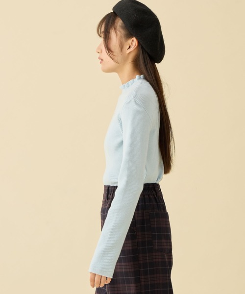 Amourire girl（アムリールガール）の「プチハイネックニット（ニット/セーター・キッズ・オフホワイト/サックスブルー/ブラック・160cm/150cm/140cm/130cm）」の20枚目の写真