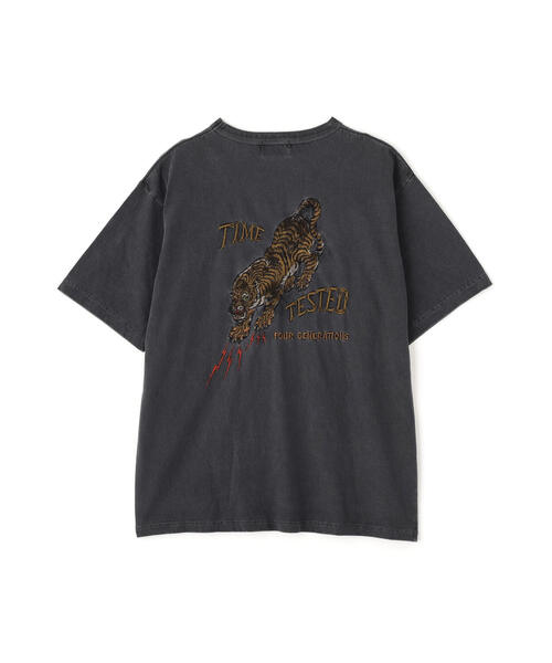 schott（ショット）の「Schott/ショット/EMB. TIGER T-SHIRT/刺繍 タイガーTシャツ（Tシャツ/カットソー・メンズ・ブラック/ホワイト・M/L/2XL/XL）」の16枚目の写真