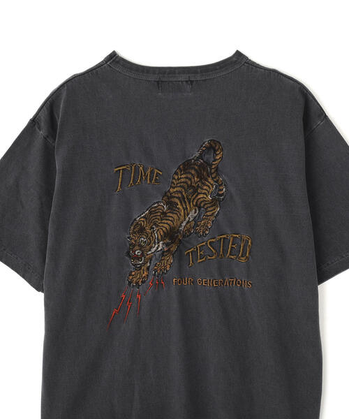 schott（ショット）の「Schott/ショット/EMB. TIGER T-SHIRT/刺繍 タイガーTシャツ（Tシャツ/カットソー・メンズ・ブラック/ホワイト・M/L/2XL/XL）」の9枚目の写真