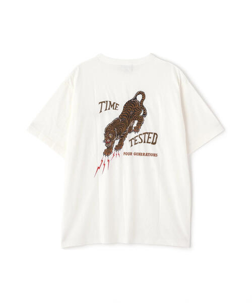 schott（ショット）の「Schott/ショット/EMB. TIGER T-SHIRT/刺繍 タイガーTシャツ（Tシャツ/カットソー・メンズ・ブラック/ホワイト・M/L/2XL/XL）」の14枚目の写真