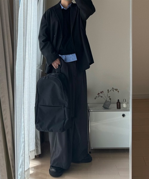 CALLNE（カルネ）の「【CALLNE】Water-repellent Tech Nylon Backpack / 撥水テックナイロンバッグパック（大容量リュック）（バックパック/リュック・メンズ・ブラック・FREE）」の15枚目の写真