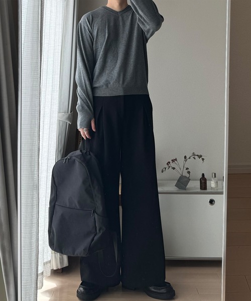 CALLNE（カルネ）の「【CALLNE】Water-repellent Tech Nylon Backpack / 撥水テックナイロンバッグパック（大容量リュック）（バックパック/リュック・メンズ・ブラック・FREE）」の17枚目の写真