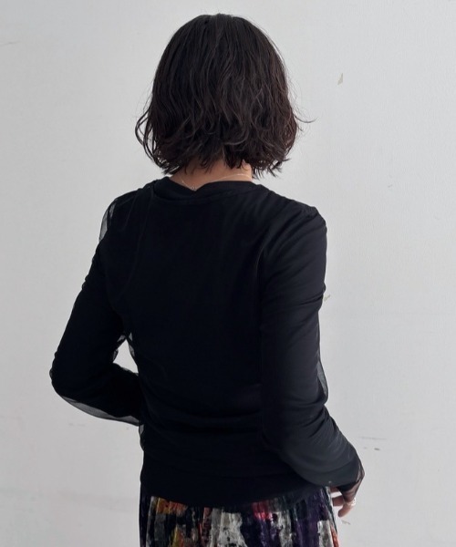 VACANCY(ヴァカンシー)の「リブトップスセット/シャーリングシアートップス(Tシャツ/カットソー・レディース・ホワイト/グレー/ブラック・FREE)」の9枚目の写真
