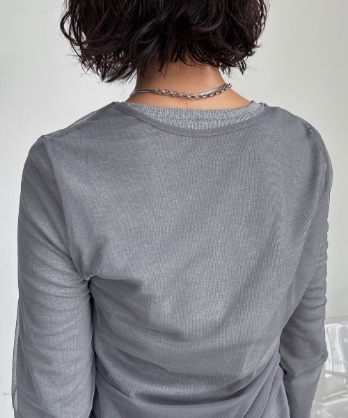 VACANCY(ヴァカンシー)の「リブトップスセット/シャーリングシアートップス(Tシャツ/カットソー・レディース・ホワイト/グレー/ブラック・FREE)」の16枚目の写真