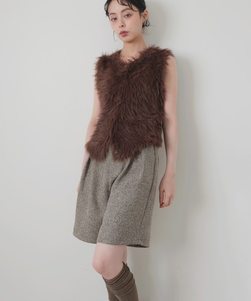 LIAN（リアン）の「ツイードタックハーフパンツ（その他パンツ・レディース・ブラック/ブラウン/グレー/アイボリー・FREE）」の4枚目の写真