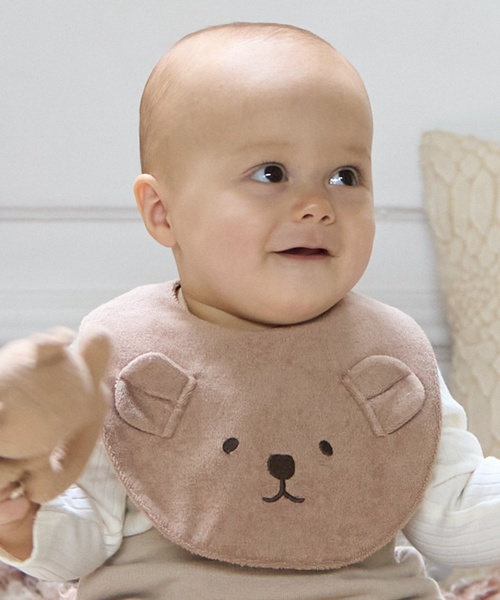 petit main(プティマイン)の「【防水】アニマルスタイ(スタイ/よだれかけ・キッズ・ブルーグレー/アイボリー/ブラウン・F)」の1枚目の写真