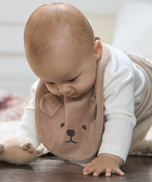 petit main(プティマイン)の「【防水】アニマルスタイ(スタイ/よだれかけ・キッズ・ブルーグレー/アイボリー/ブラウン・F)」の4枚目の写真