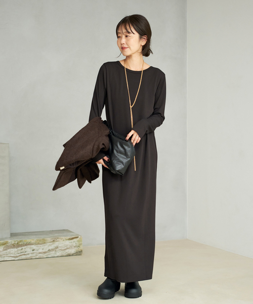 Rib ロングスリーブ ワンピース（ワンピース）｜Plage