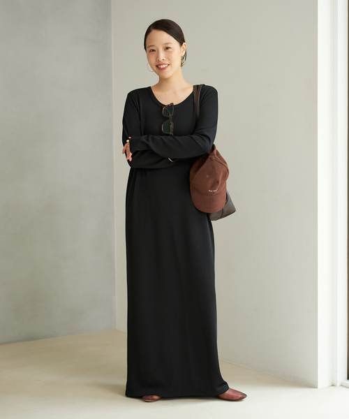Plage Rib ロングスリーブワンピース プラージュ Plage Rib ロングスリーブ ワンピース （ブラック